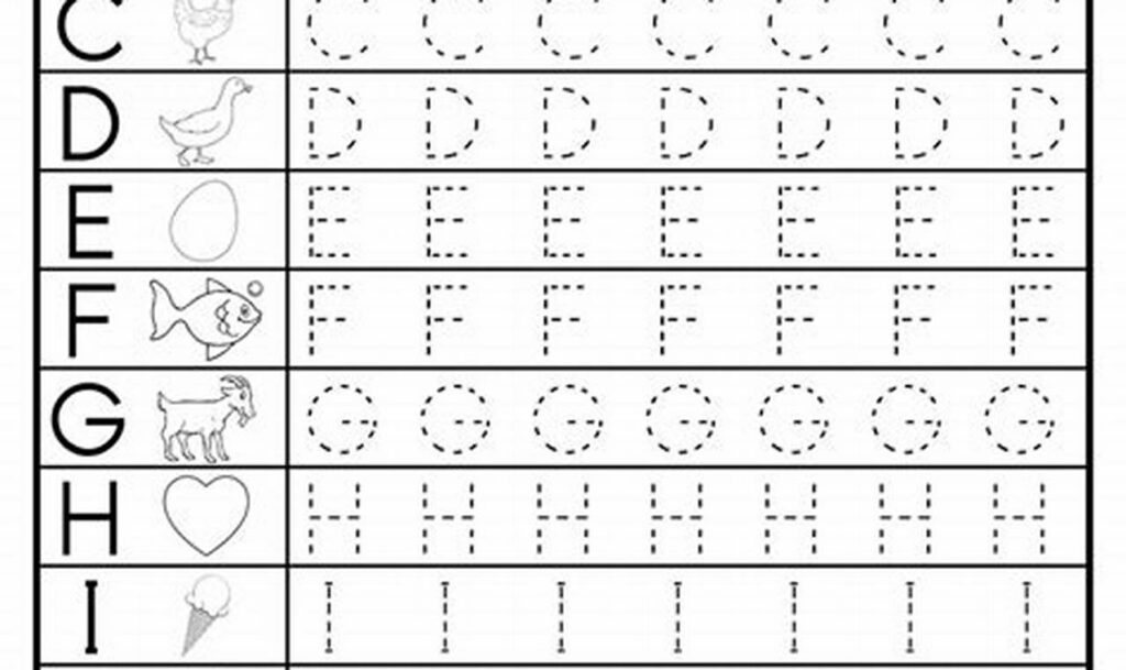 Free ABCs: Uppercase Letter Tracing Worksheets Kindergarten PDF
