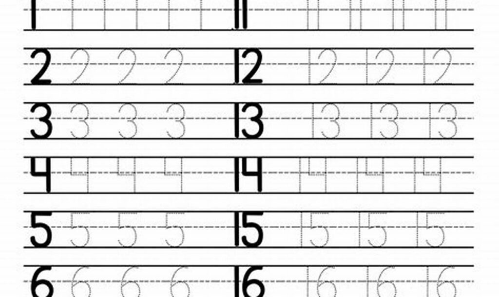 number 1-20 tracing practice sheets for toddlers