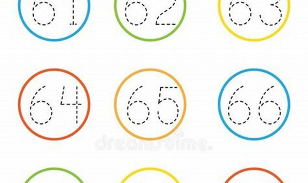 Free Number Tracing 61-70 Sheets: Kindergarten Math Fun!