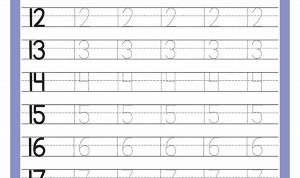 Free Number Tracing 11-20 Sheets: Pre-K Math Fun!