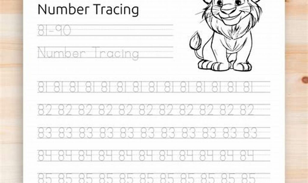Free Number Tracing 81-90 Sheets for Beginners | Kidtraces
