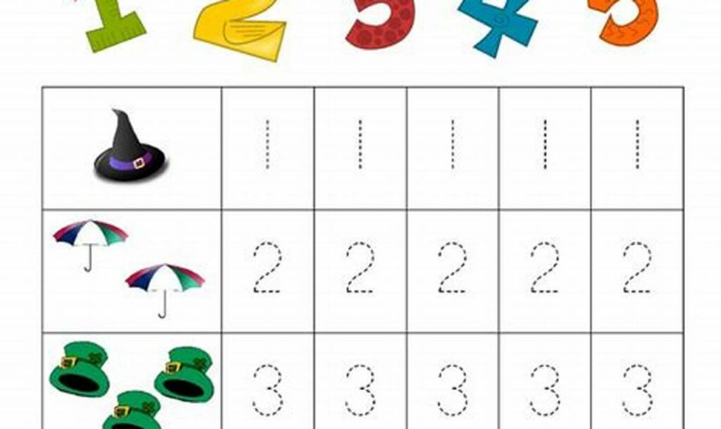 Free Number Tracing 1-5 Worksheets | Easy Printables