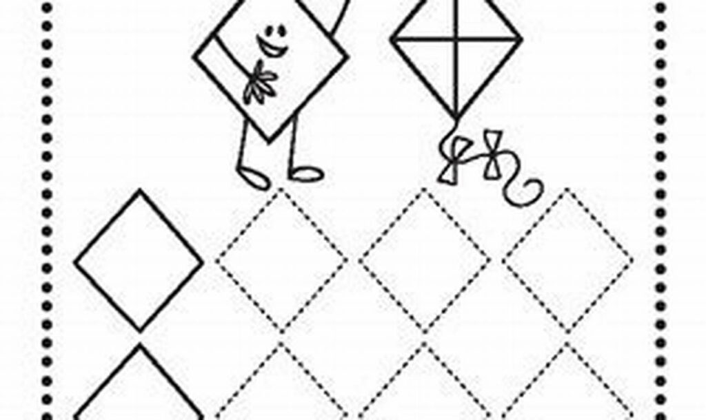 Free Printable: Diamond Shape Tracing Fun for Kids!