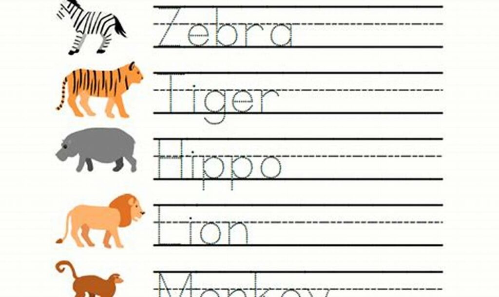 Free Animal Names Tracing Printables: Fun Learning!