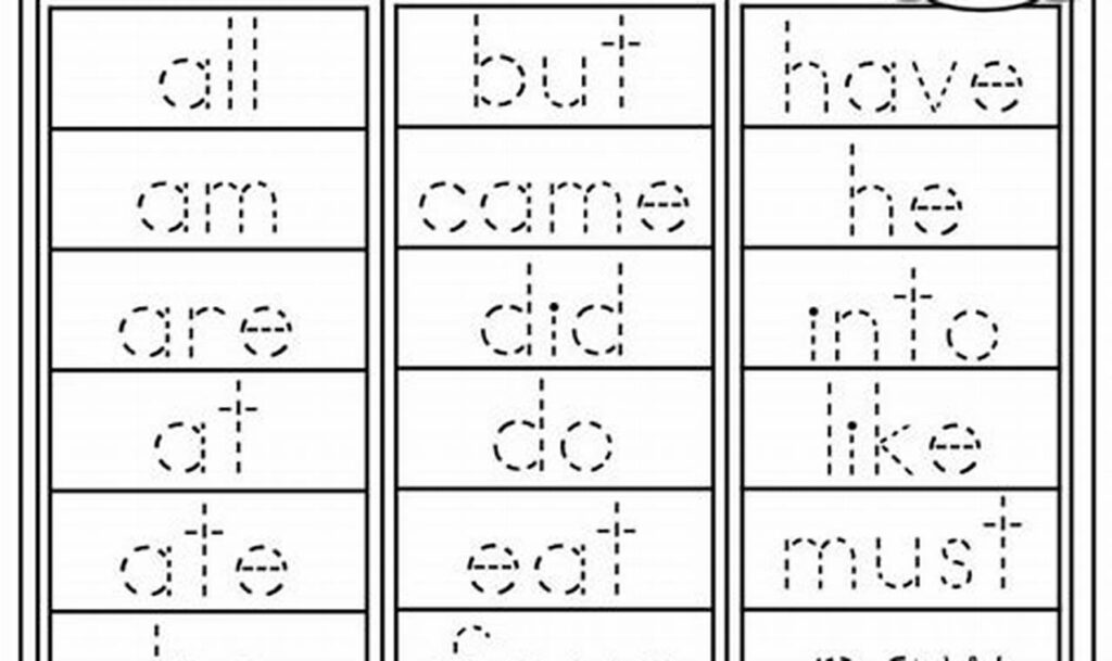 Fun Free Sight Words Tracing A-Z Sheets - PDF!