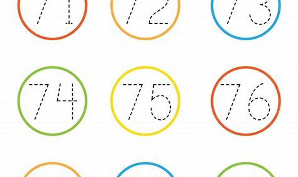 Fun with Numbers: Tracing 71-80 for Early Learning Skills!