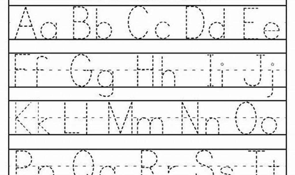 tracing letters a-z for kindergarten pdf