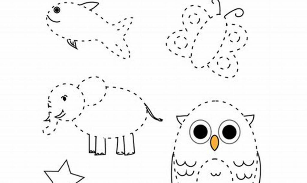 Fun Trace & Color Animal Worksheets for Toddlers - Skills!