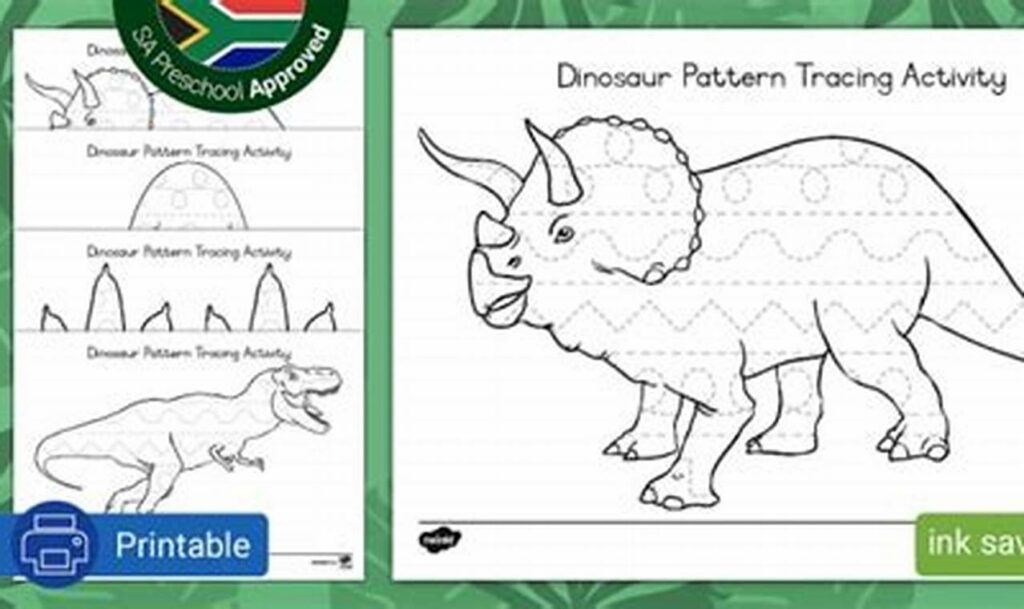 Dino Fun: Dinosaur Footprint Tracing for Fine Motor Skills!