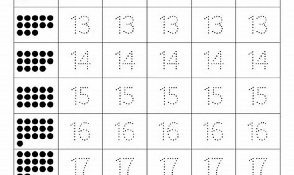 Fun Number Tracing 11-20: Kindergarten Practice Skills