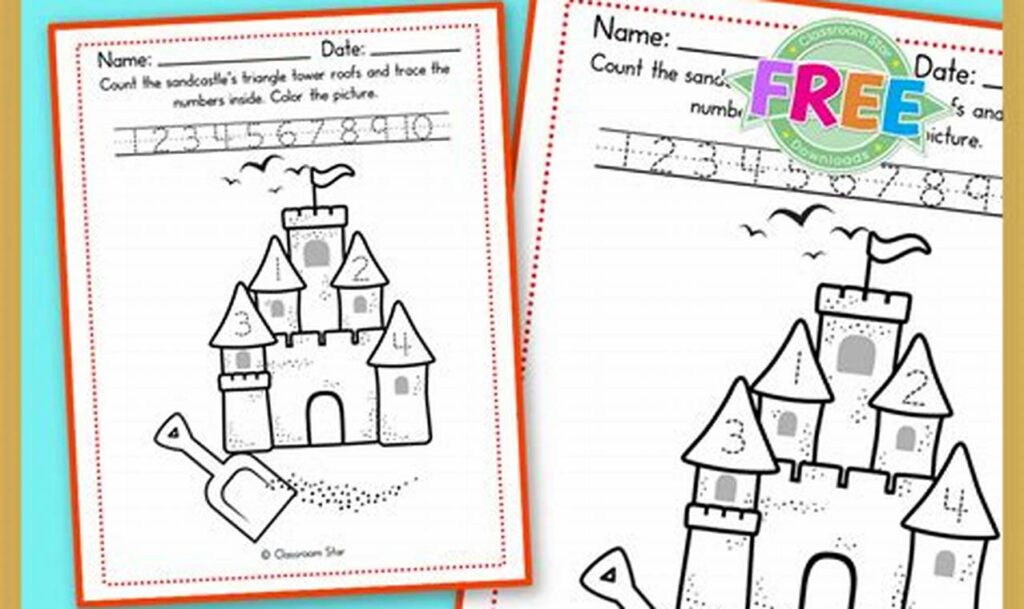 Fun Sandcastle Tower Tracing for Kids: Printables!