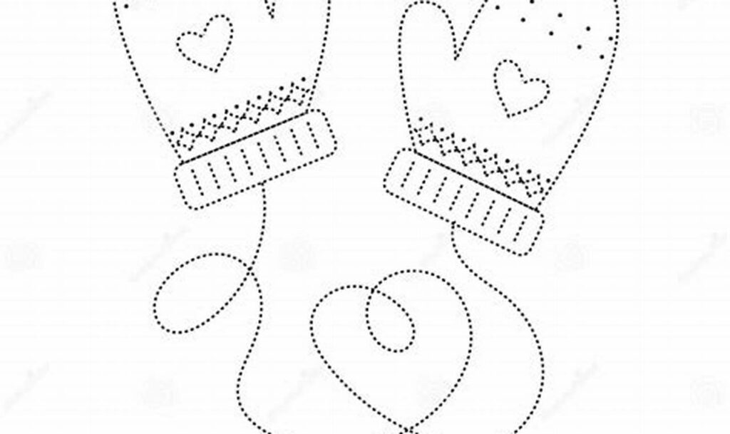 Free Mitten Thumb Hole Tracing Kids: Winter Fun!