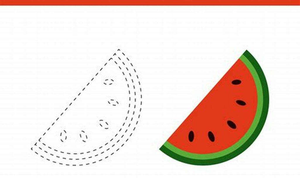 Fun with Watermelon Tracing for Kindergarteners! Kids' Activity