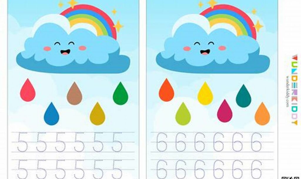 rain cloud tracing worksheets for spring