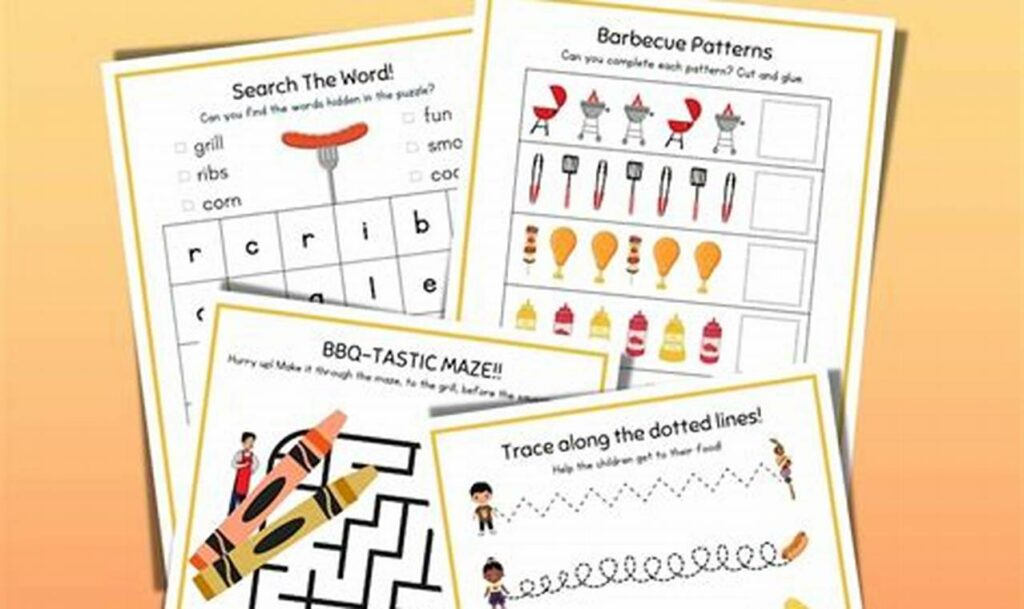 Fun BBQ Grill Tracing Worksheets for Kids!