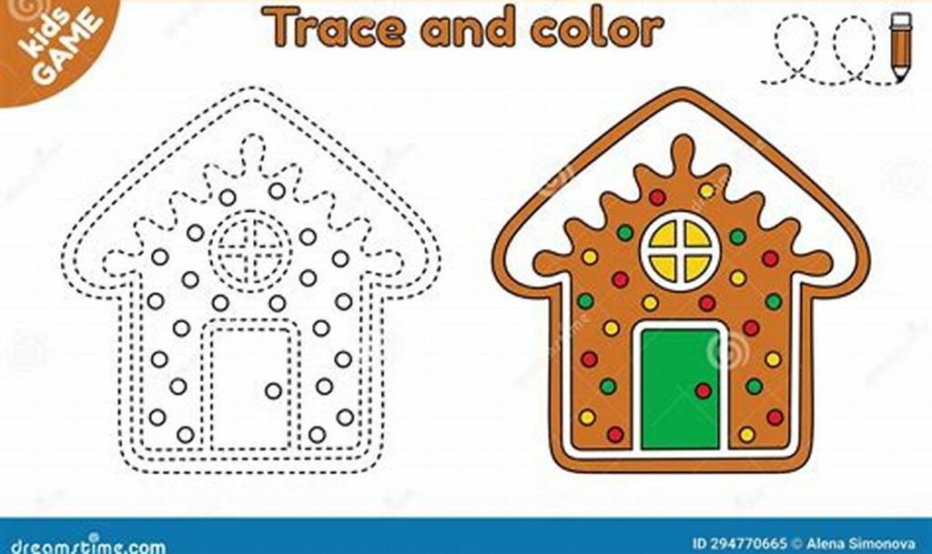 Trace & Learn: Gingerbread House Roof Tracing for Young Learners Fun!