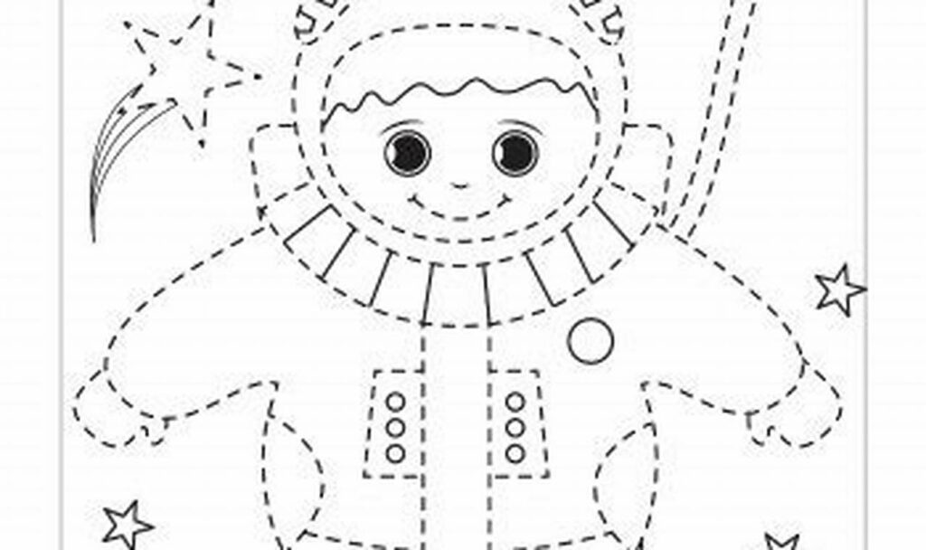 Fun Space: Astronaut Tracing Worksheets for Kids! Print
