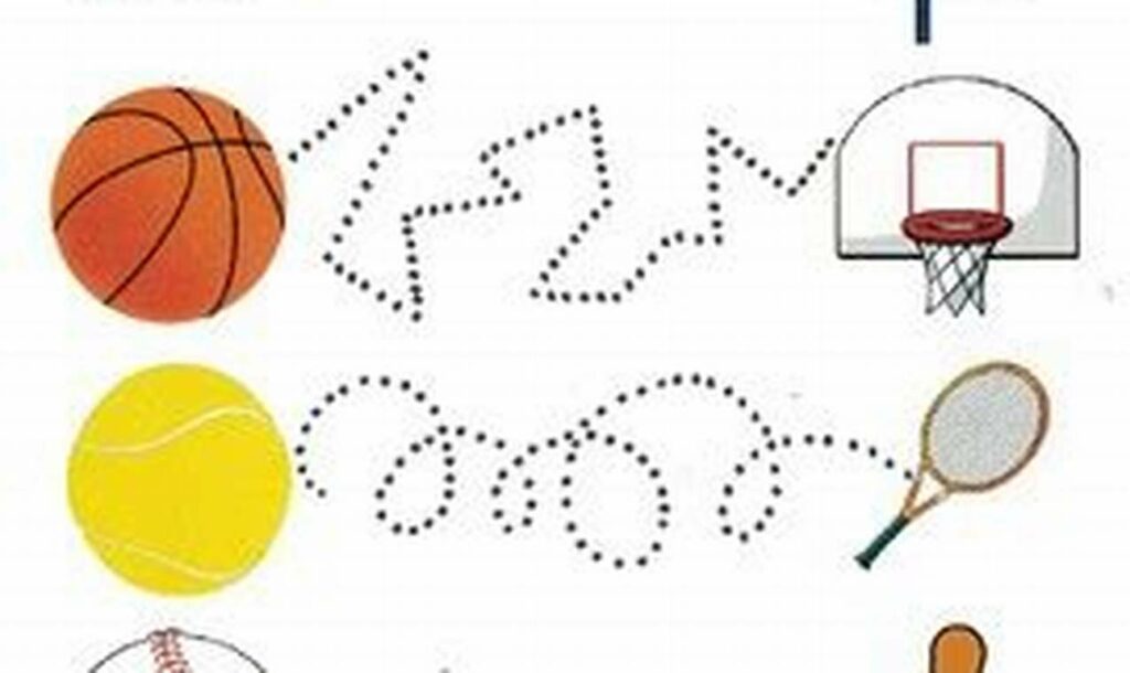 Fun Sport Equipment Tracing Pages for Active Kids! Print