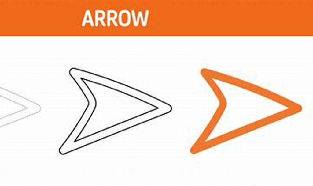 arrow tracing for kids love theme simple
