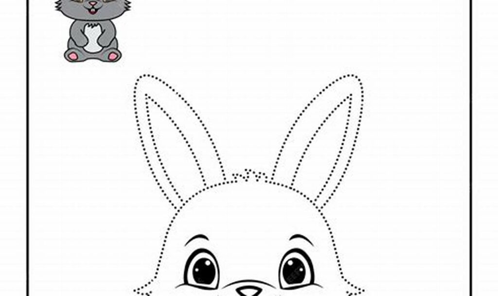 bunny tail tracing for kids animals