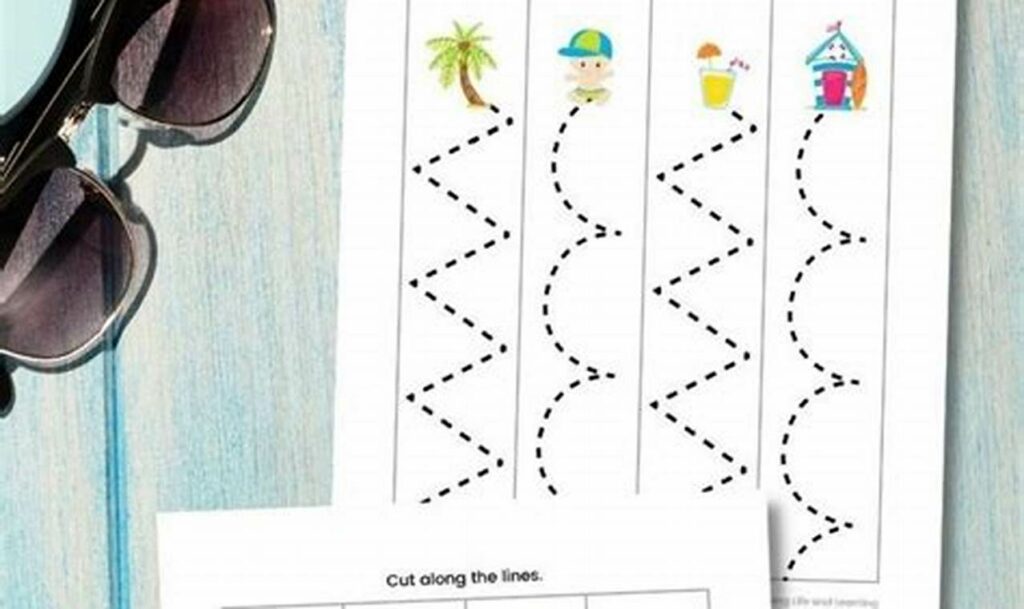 Fun Summer Beach Tracing Pages for Kindergarteners - FREE!