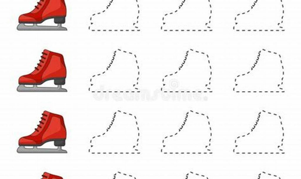 Fun Winter Tracing: Ice Skate Blade Tracing for Kids!
