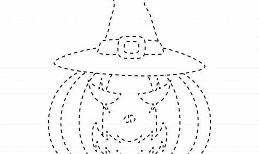 pumpkin stem tracing for toddlers halloween