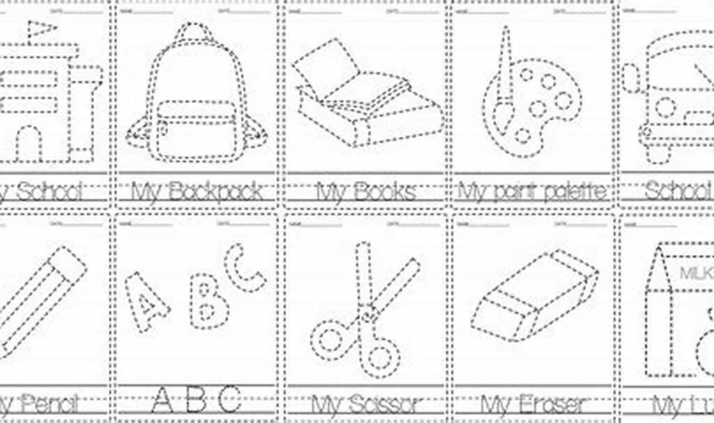 Fun! Pencil Eraser Tracing for Young Learners Skills