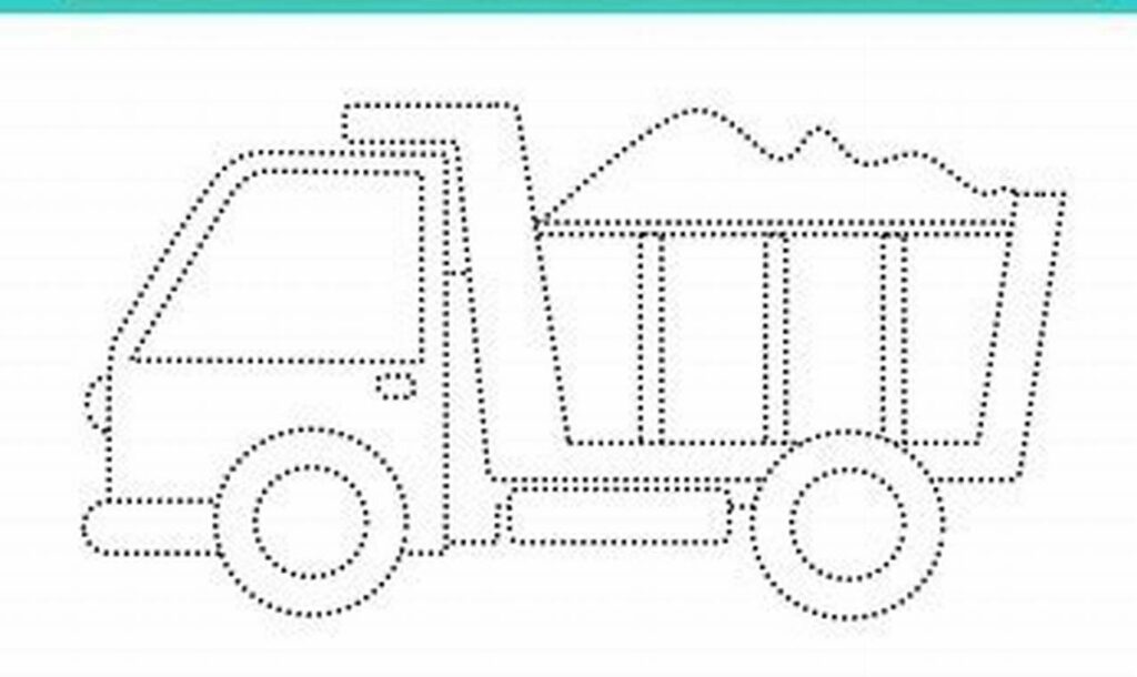 Fun Dump Truck Tracing: Fine Motor Skills for Kids