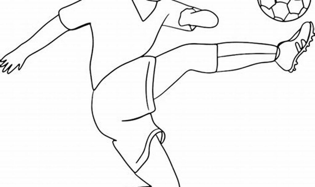 soccer player outline tracing for toddlers sports