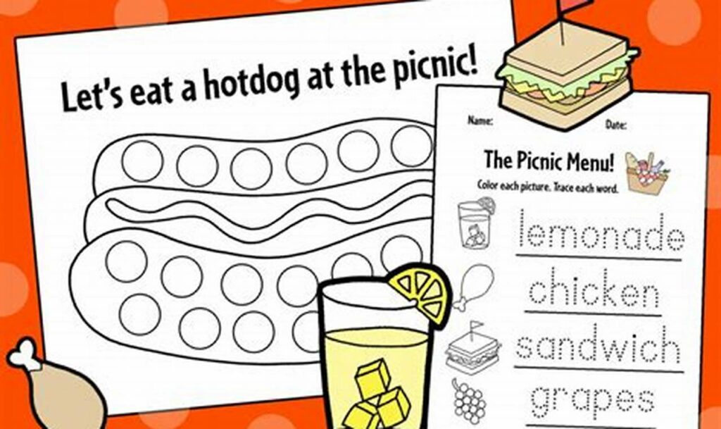 Fun Picnic Food Tracing for Toddlers: Printables!