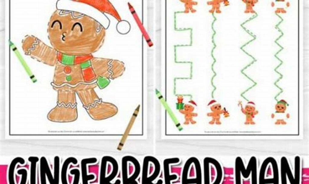 Festive Fun: Gingerbread Man Tracing Worksheets for Christmas