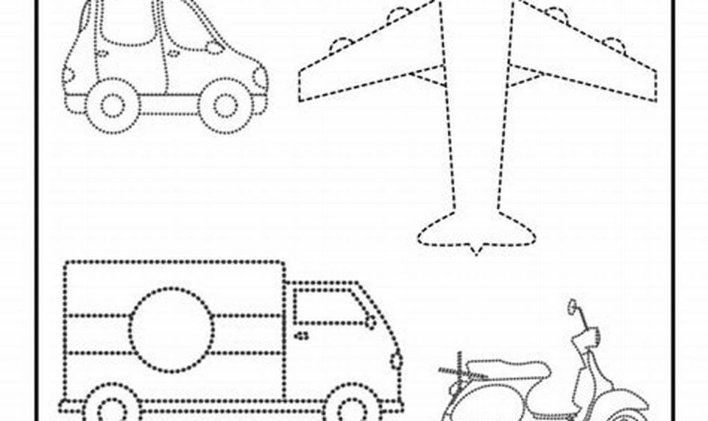 transportation tracing pages for kids vehicles