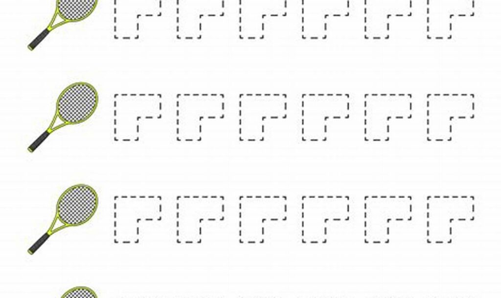 Free Tennis Racket Tracing: Fine Motor Skills Worksheets Fun!