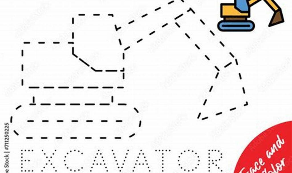 Free Excavator Tracing Sheets for Young Learners: Fun Printables!