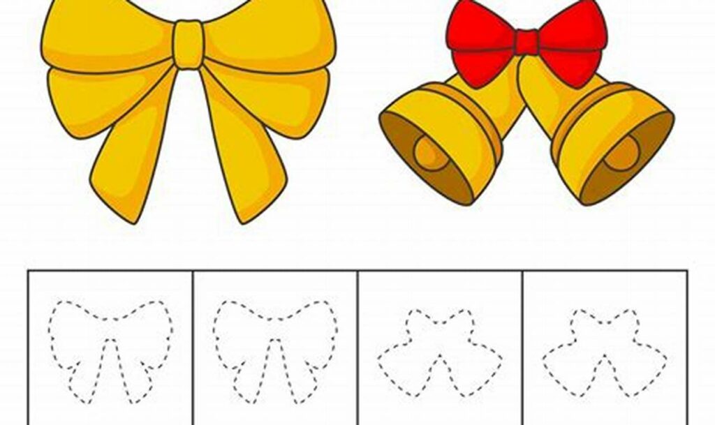 Festive Fun: Bell Ribbon Tracing for Kids Practice!