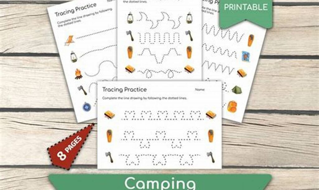 Fun Camping! Sleeping Bag Tracing for Young Learners Printables