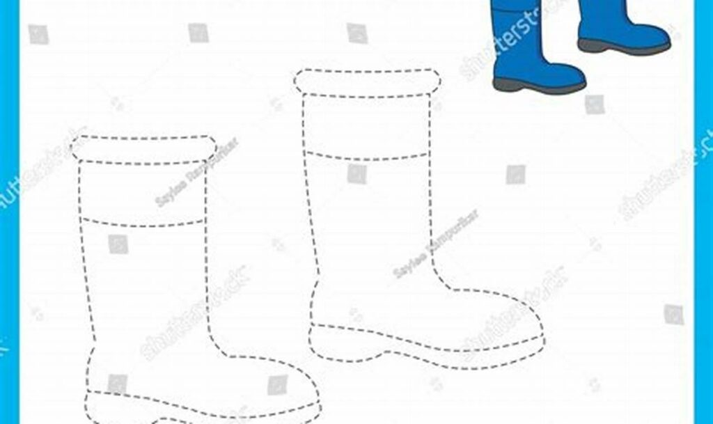 Free Rain Boot Tracing for Toddlers: Fun Printable