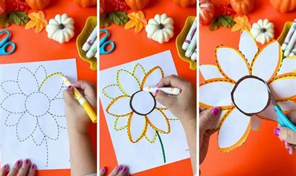 Autumn Fun: Sunflower Tracing Pages for Kids - Free!