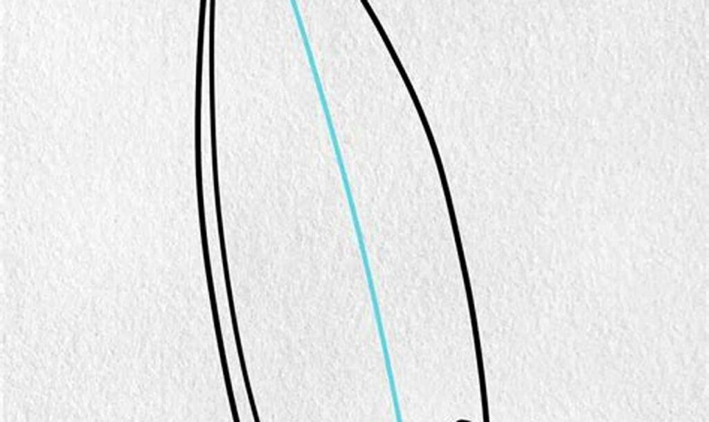 surfboard fin outline tracing for kids beach