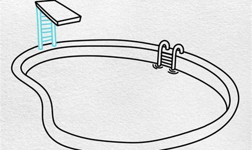 swimming pool ladder outline tracing for toddlers summer