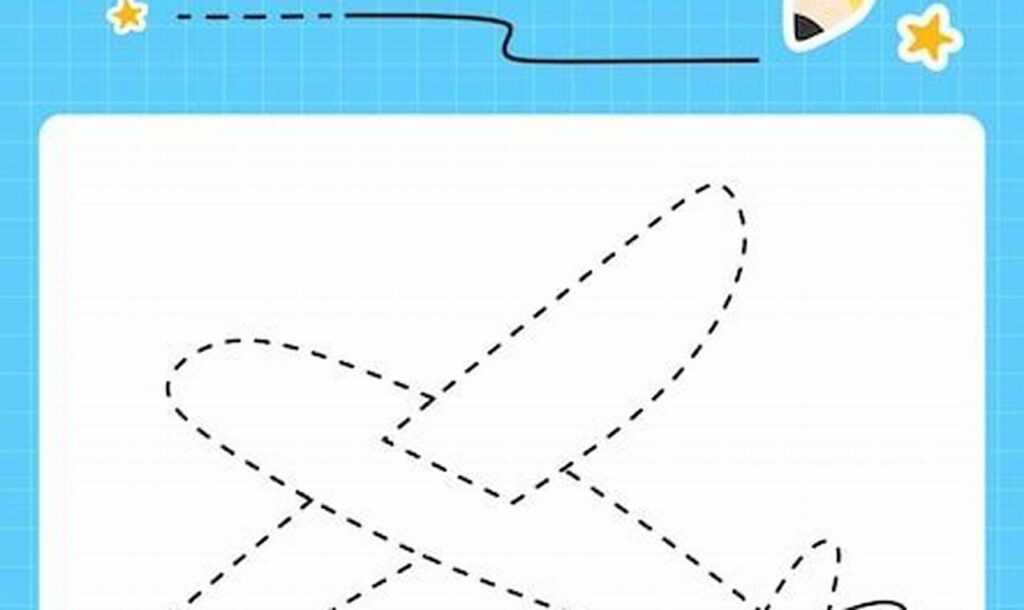 airplane tracing printables for fine motor skills for kids