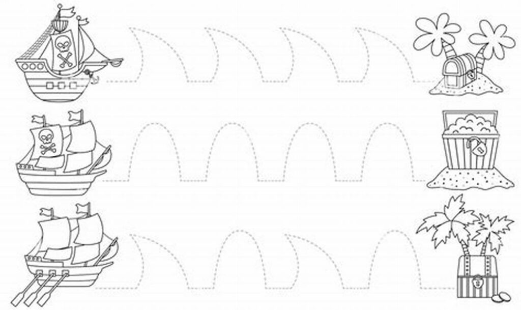 Ahoy! Pirate Ship Tracing for Kindergarten Fun!
