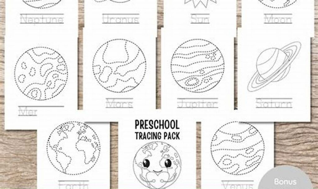 Free! Solar System Tracing: Kindergarten Stars Fun