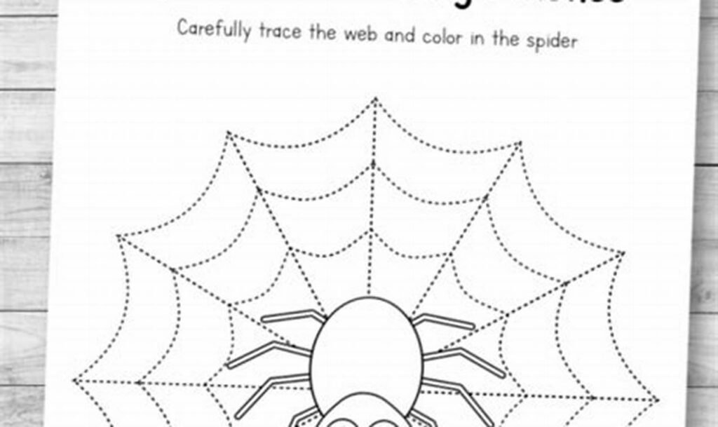 Free! Scary Spider Web Tracing for Kids  Fun Printables