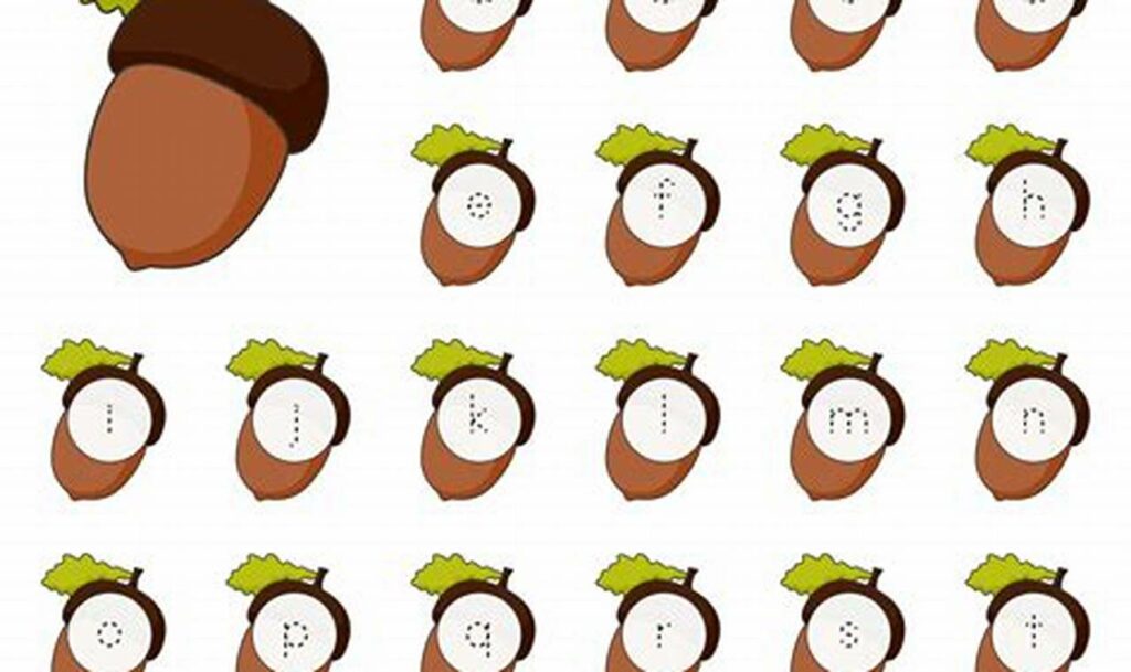 Free Acorn Tracing Worksheets for Toddlers Printable!