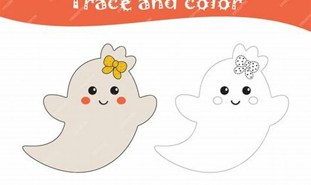 ghost tracing printables for halloween fun pre-writing