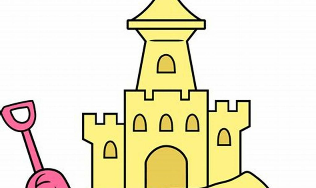 sandcastle tower tracing for kids building