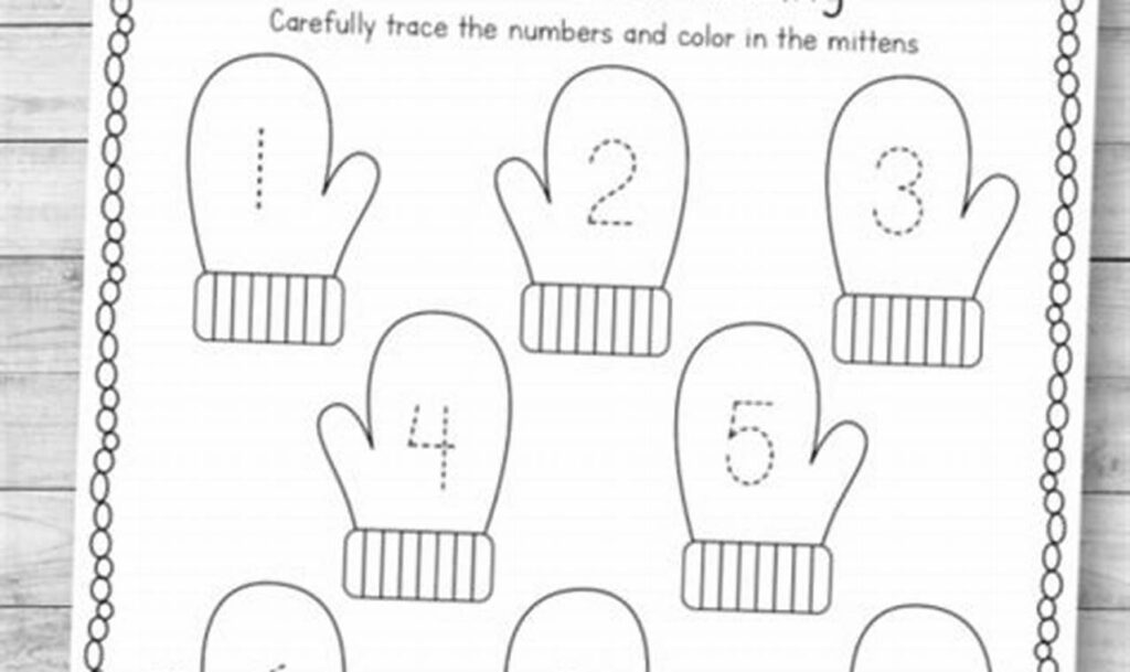 Fun Mittens Thumb Tracing for Toddlers: Winter Fun!