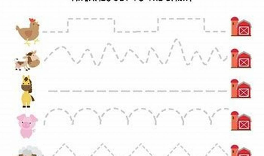 farm animal tracing for toddlers fine motor skills